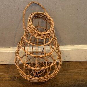 Handwoven Natural Rattan Decorative Basket - Tan
